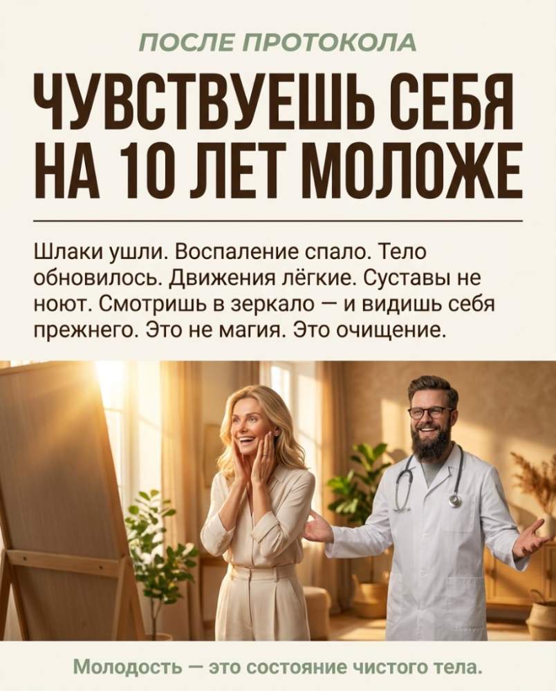 На 10 лет моложе